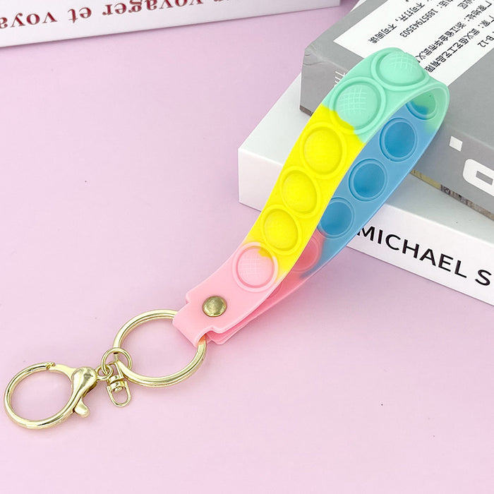 Wholesale keychain pvc color lanyard rainbow unzip MOQ≥2 JDC-KC-MQu006