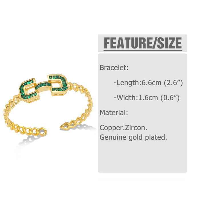 Wholesale Bracelet Copper Plated 18K Gold Zircon JDC-PREMAS-BT-011