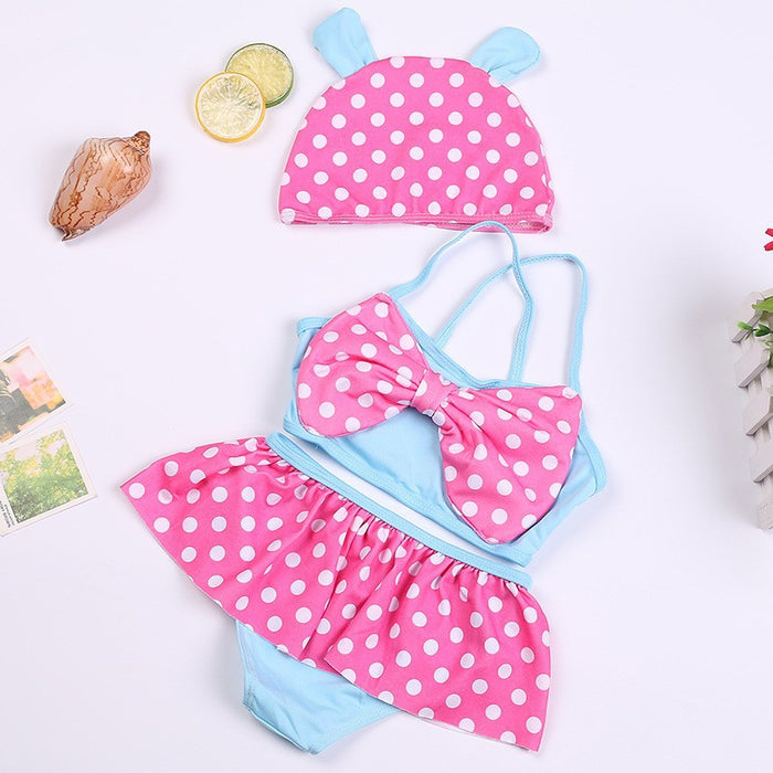 Wholesale swimsuit girls cute princess polka dot skirt split (M) JDC-SW- baiy004