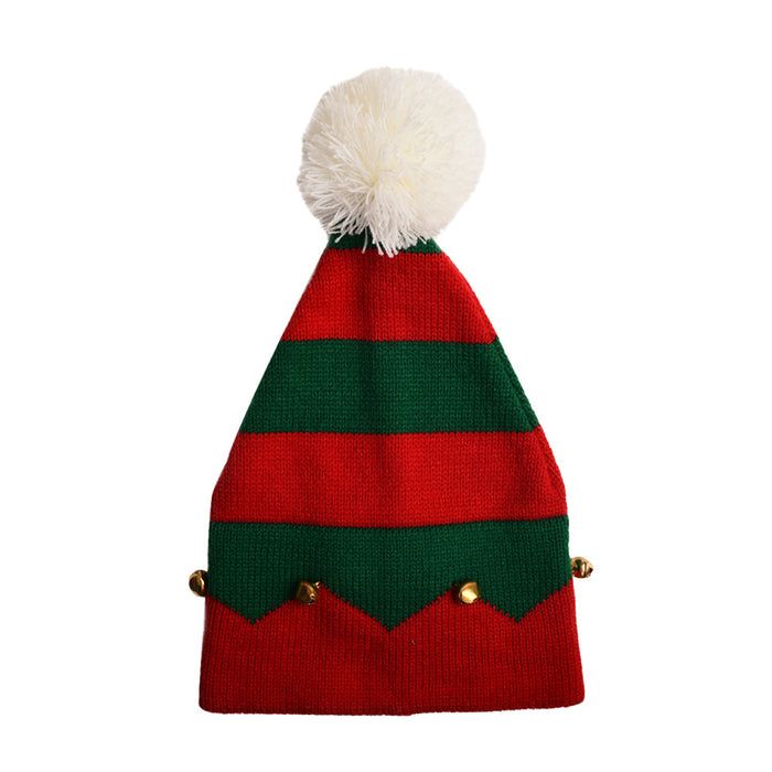 Wholesale Fashion Hat Cotton Christmas Fur Ball Bells Kids Knitted Hat JDC-FH-WenR021