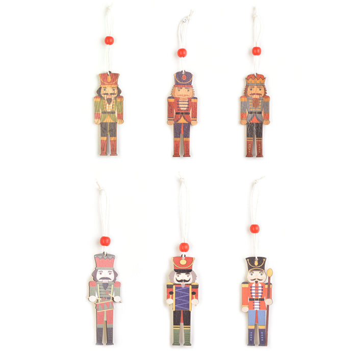 Wholesale Christmas Decoration Painted Wooden Walnut Soldier Hemp Rope MOQ≥2 JDC-DCN-MeiS002