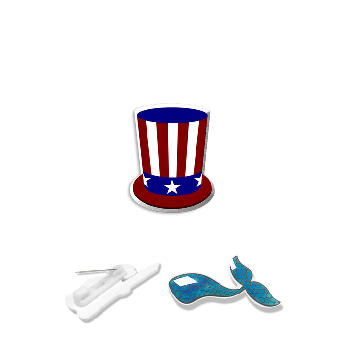 Wholesale 4th of July Acrylic USA Flag Independence Day Brooch MOQ≥2 JDC-BC-XiangL001