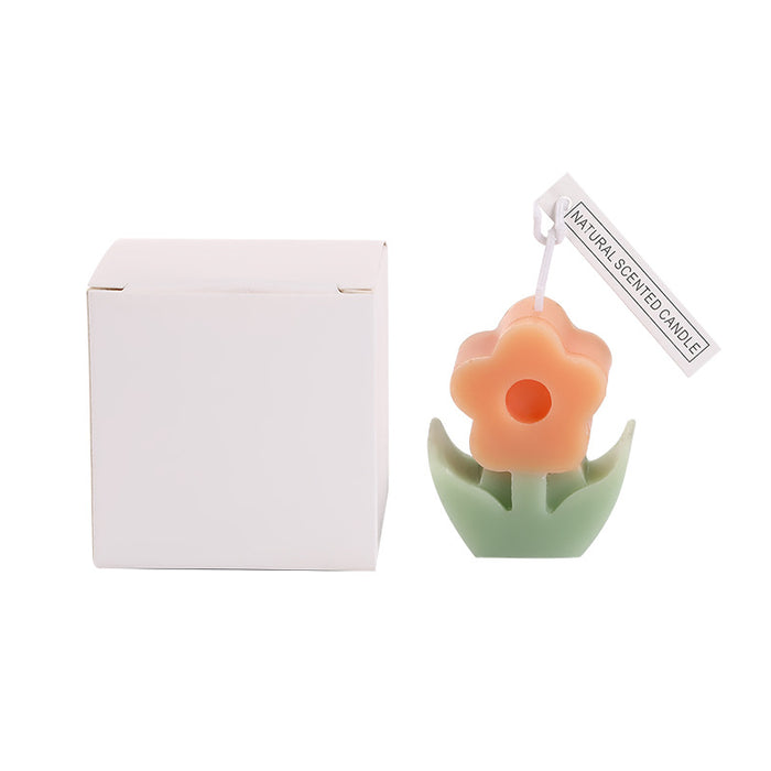 Wholesale Soy Wax Flower Shaped Scented Candle MOQ≥3 JDC-SCS-HongD002