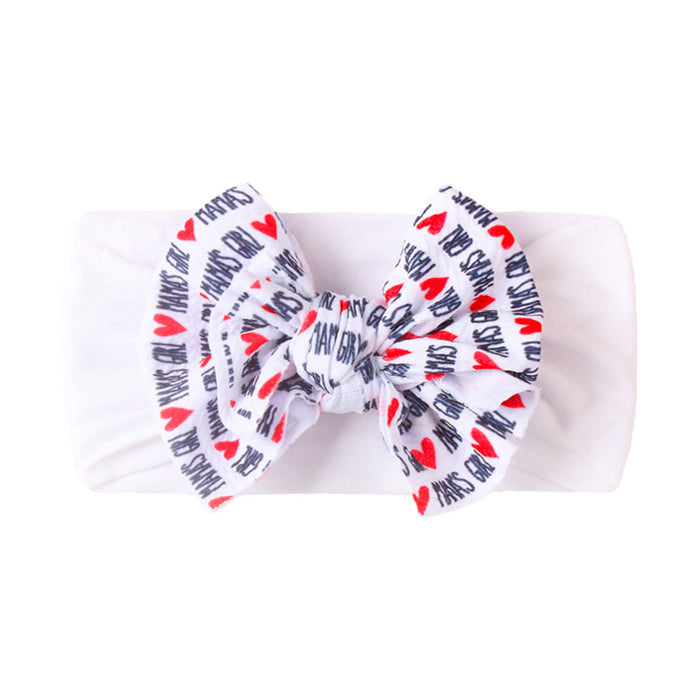 Wholesale baby nylon printed double bow Bandana sweatband JDC-HD-ML031