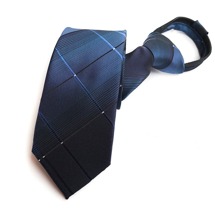 Wholesale Men's Business Tie Zipper Tie Lazy Free Knot Tie JDC-TIE-YonF006