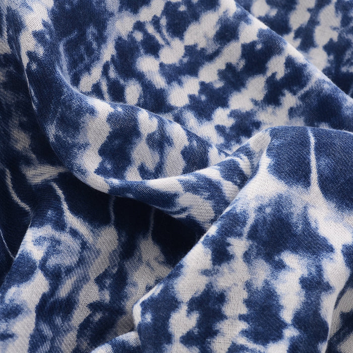Wholesale Silk Scarf Polyester Blue White Tie Dye Shawl JDC-SS-Mifan002