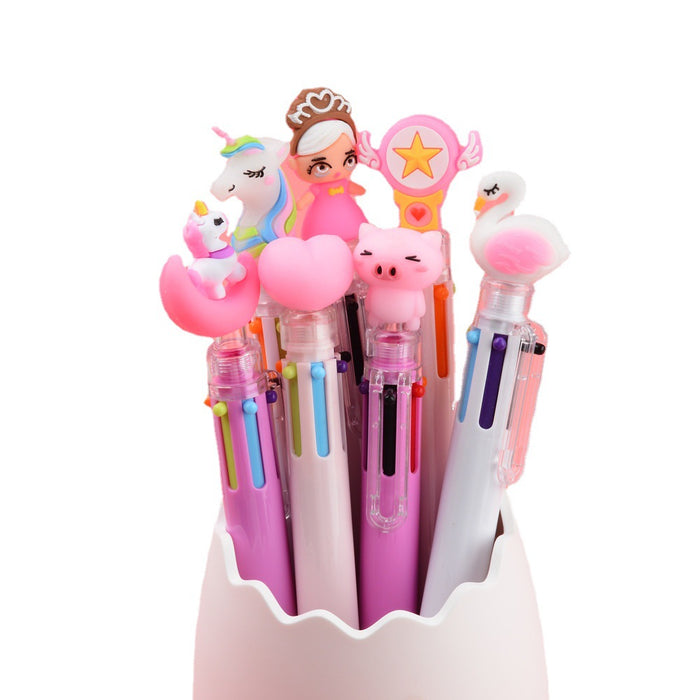 Wholesale 6 Color Push Plastic Ballpoint Pen MOQ≥2 JDC-BP-XHZ007