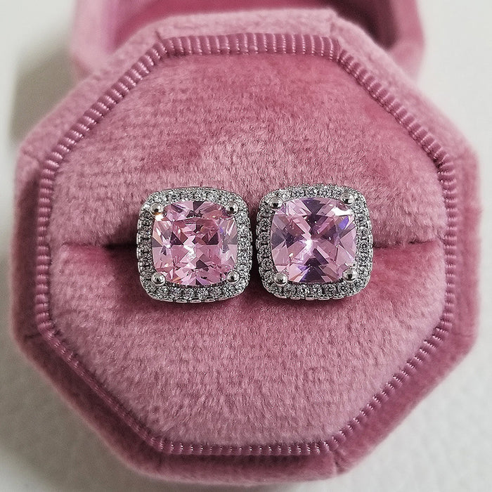 Wholesale pink Zircon Earrings JDC-ES-ery001