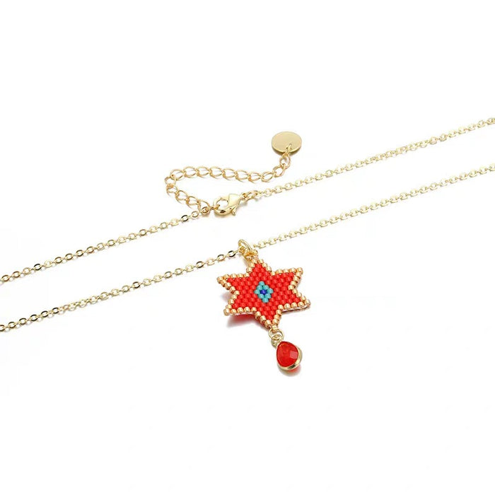 Wholesale Necklaces Stainless Steel Rice Beads Miyuki Star Pattern MOQ≥2 JDC-NE-GSACC004