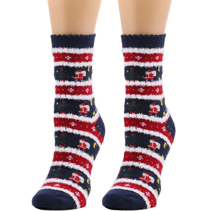 Wholesale Socks Cotton Christmas Fluffy Socks MOQ≥2 JDC-SK-XQ013
