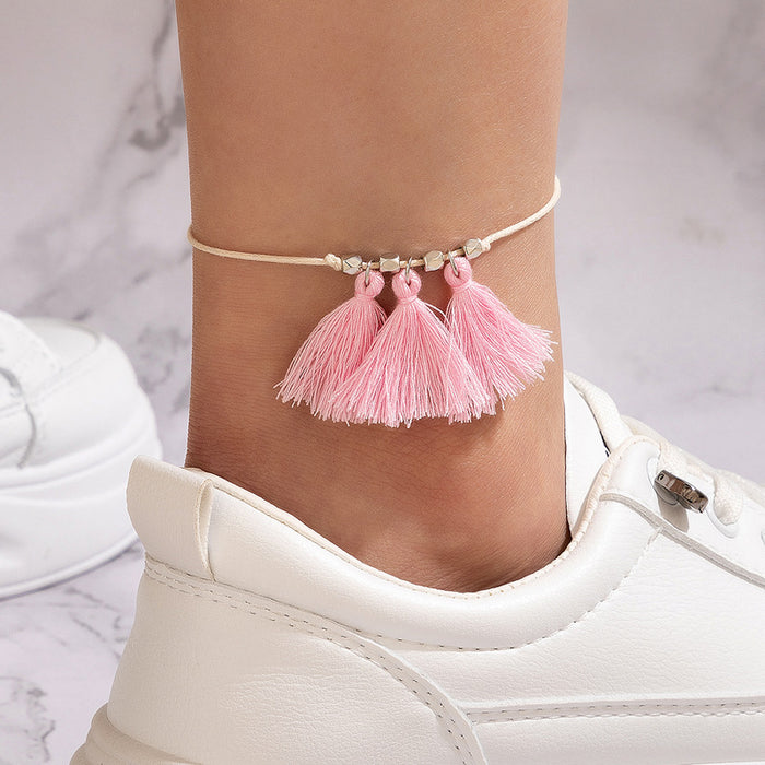 Wholesale Creative Braided Cord Tassel Anklet JDC-AS-C136