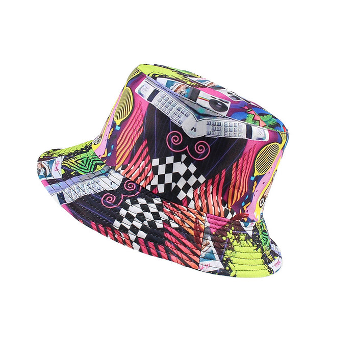 Sombrero de cubo de poliéster de algodón de doble cara vintage al por mayor MOQ≥2 JDC-FH-LVYI011