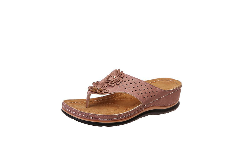 Wholesale summer flower women's sandals car line non-slip beach shoes JDC-SD-OuG001