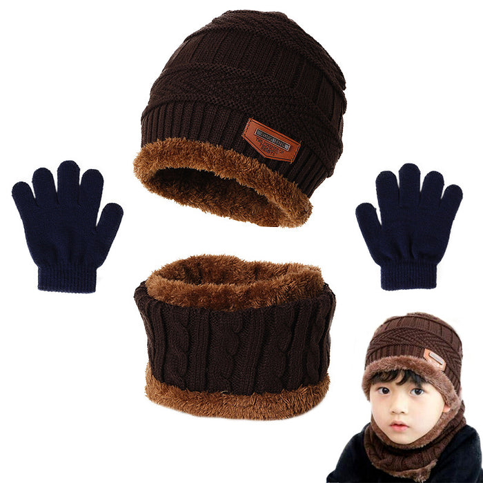 Wholesale Hat Wool Warm Children Scarf Gloves 3 Three-piece Set JDC-FH-Shengs005