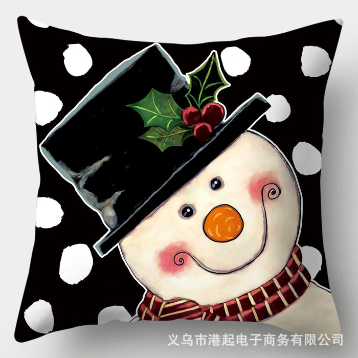 Wholesale Pillowcase Christmas Printed Snowman Cartoon Decoration JDC-PW-Gangqi002