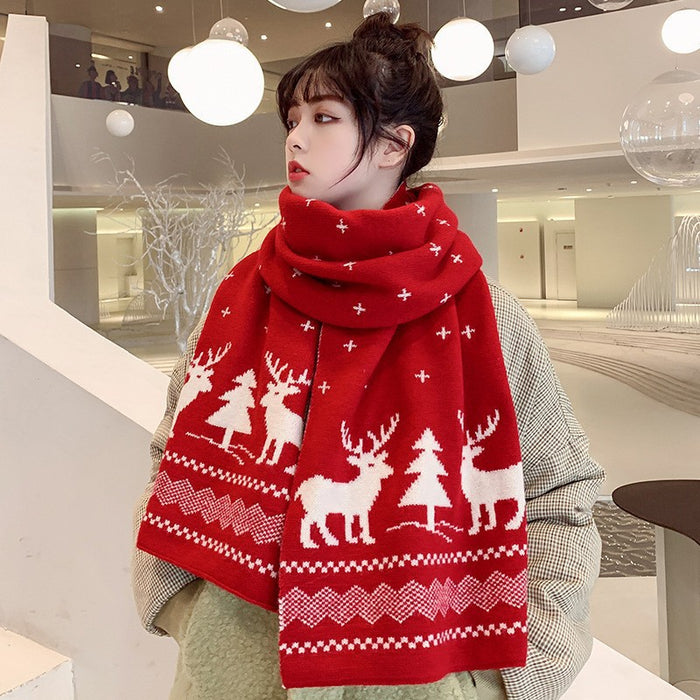 Lana de bufanda de bufanda al por mayor navidad gruesa invierno cálido jdc-sf-yuxin001