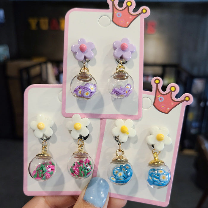 Wholesalee cute quicksand ear clip children's jewelry MOQ≥5 JDC-ES-Nimei002