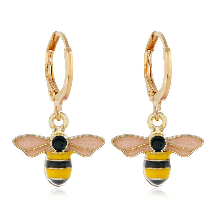 Wholesale Earrings Metal Butterfly Bee Chrysanthemum MOQ≥2 JDC-ES-ZUOL003