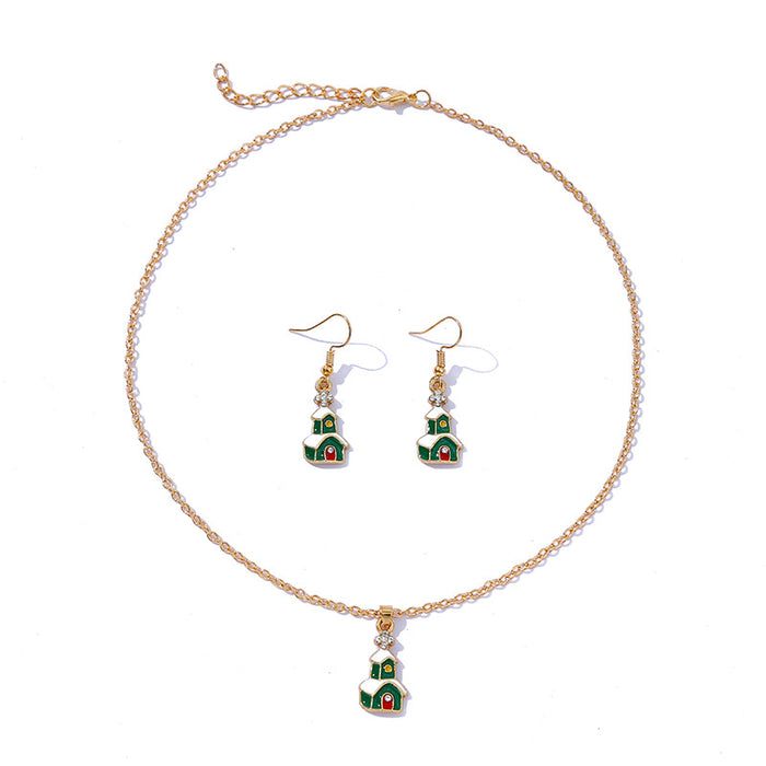 Wholesale Necklaces Alloy Christmas Collection Necklace Earrings Set MOQ≥2set JDC-NE-KaiWei004