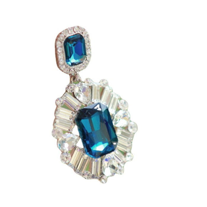 Wholesale luxury super sparkling gem exaggerated earrings MOQ≥2 JDC-ES-qifu009