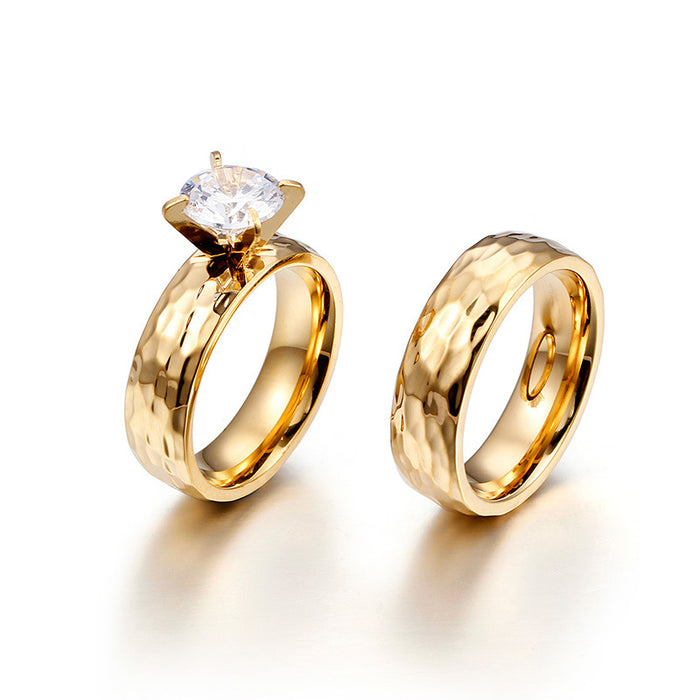 Wholesale Rings Titanium Steel Simple Couple Rings Valentine's Day JDC-RS-PREMKAL001