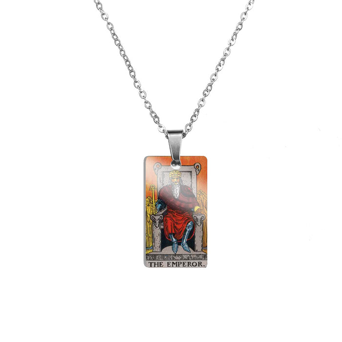 Wholesale Tarot Color Printing Stainless Steel Pendant Necklace MOQ≥2 JDC-NE-HuanYu001