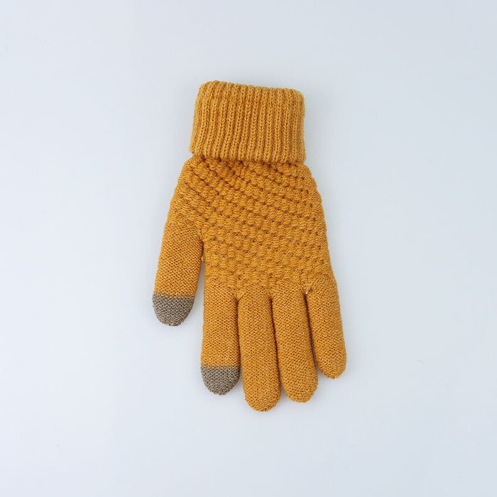 Wholesale Gloves Acrylic Thick Knit Warm Touch Screen JDC-GS-HaiL012