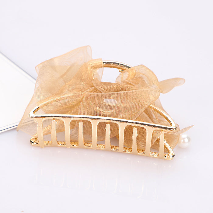 Wholesale hairpin metal bow pearl JDC-HC-MDL004
