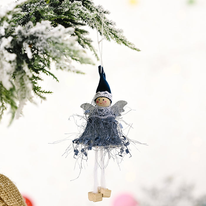 Wholesale Christmas Decoration Fluff Girl Hanging Leg Pendant MOQ≥2 JDC-DCN-HB014