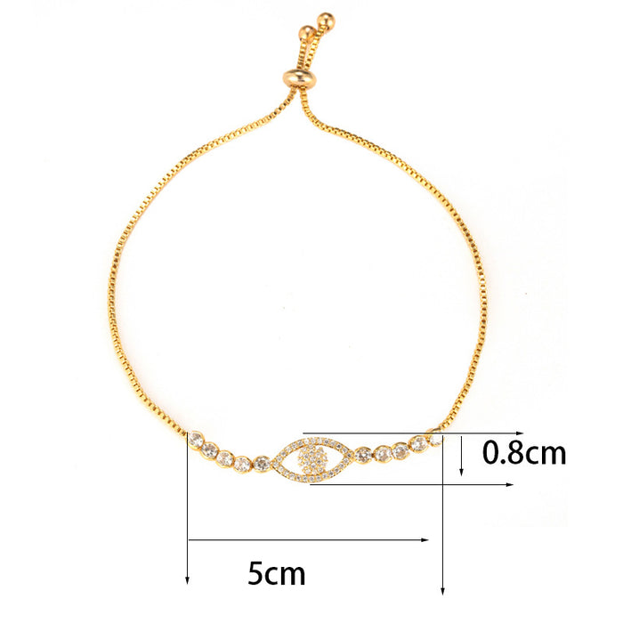 Wholesale Bracelet Copper Zircon Inlaid Devil's Eye JDC-BT-mingY001