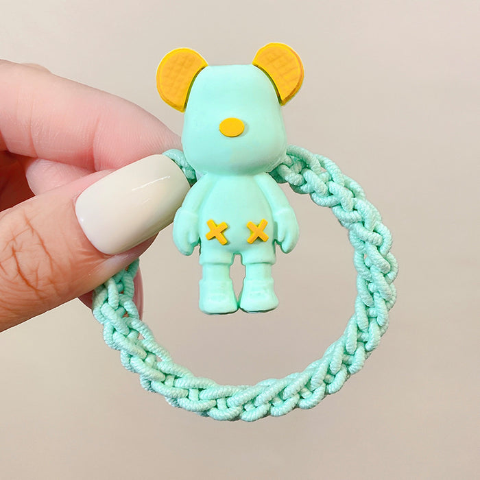 Wholesale spring color violent bear head rope cute cartoon girl hair ring JDC-HS-I411
