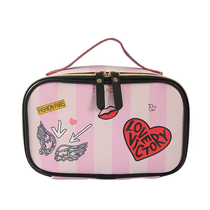 Wholesale Cosmetic bag PU leather polyester inner layer wash bag MOQ≥3 JDC-CB-Xiha001