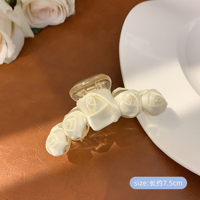 Wholesale French Satin Stereo Camellia Hair Clip MOQ≥4 JDC-HC-HaoF003