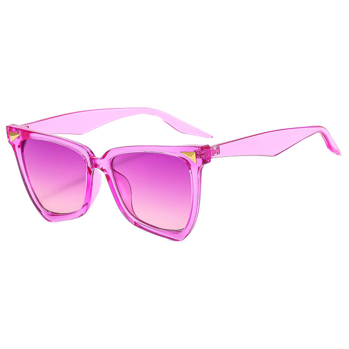 Wholesale Sunglasses PC Rainbow Pattern Cat Eye Irregular Frame Colorful MOQ≥2 JDC-SG-MinL009