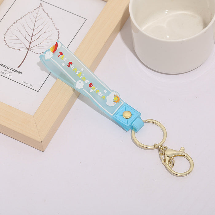 Wholesale Keychain PVC Soft Rubber Cartoon Little Sun Rainbow Lanyard MOQ≥10 JDC-KC-ZaoYang001