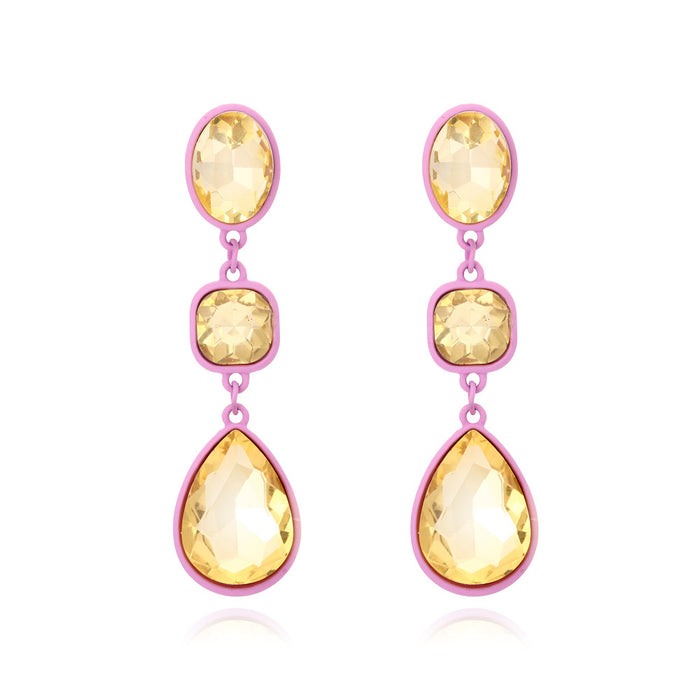 Wholesale Colored Diamond Crystal Alloy Earrings JDC-ES-ManY034