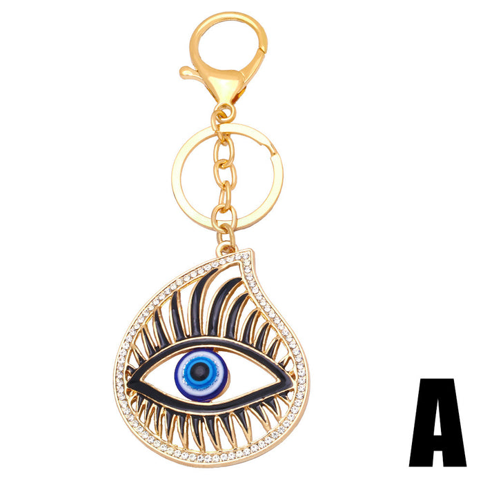 Wholesale Keychains For Backpacks creative big eyes key chain pendant metal keychain JDC-KC-AS003