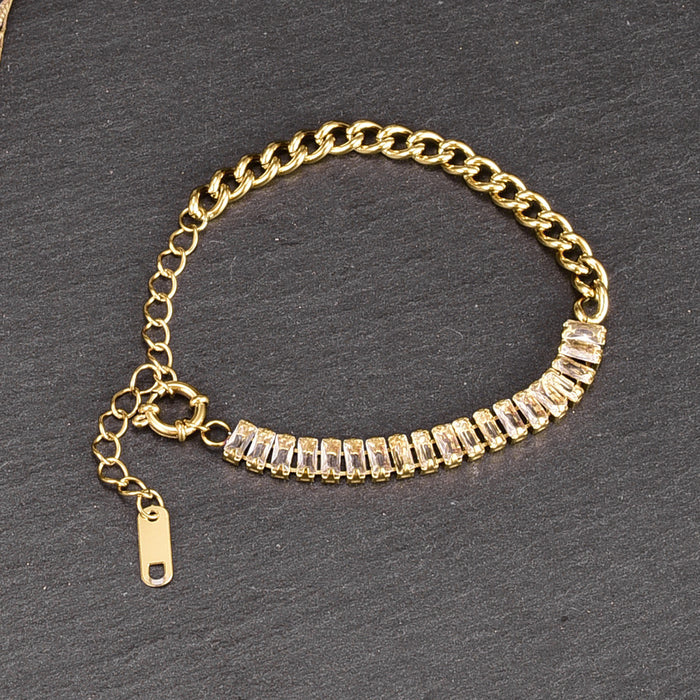 Wholesale Bracelet Titanium Steel Gold Diamond Stitching JDC-BT-YS004