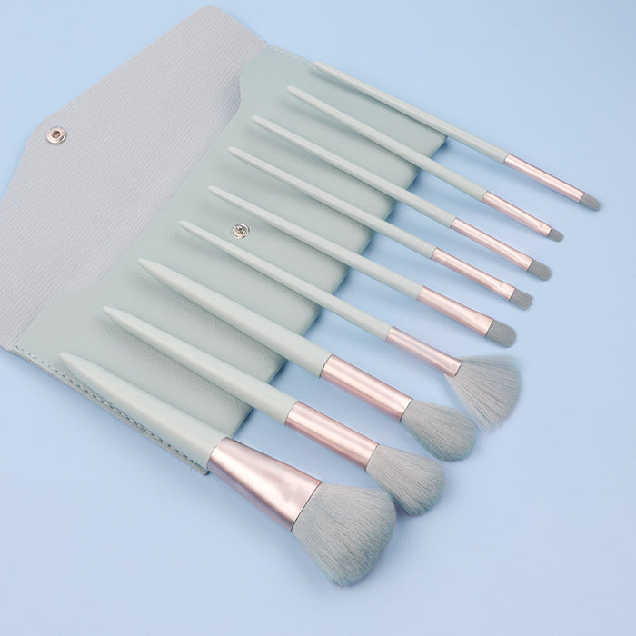 Wholesale soft makeup brushes 10pcs pu pack nylon plastic handle JDC-MB-YiM002