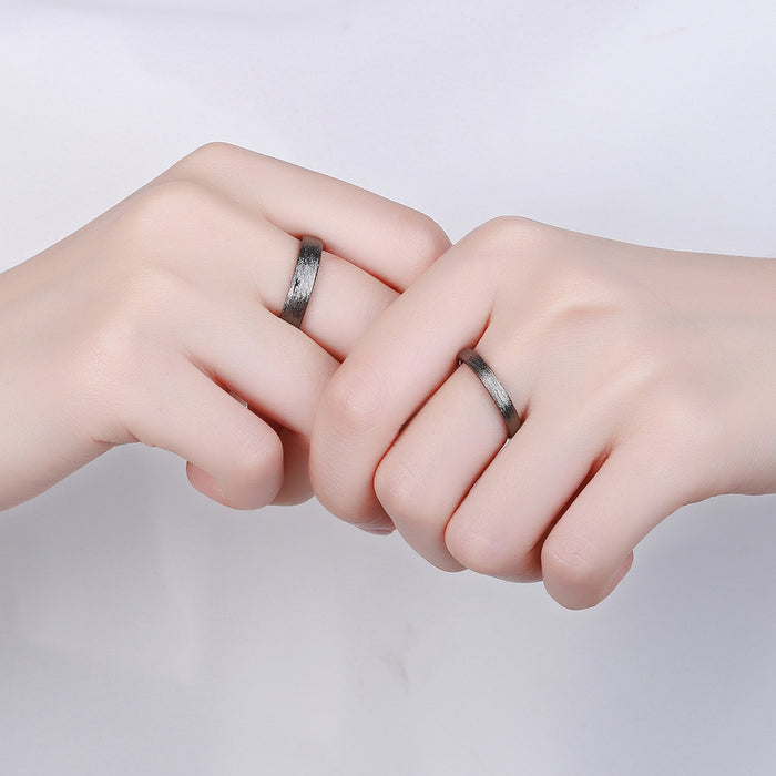 Wholesale Ring Copper Couples Ring Brushed Frosted Simple Adjustable JDC-RS-XZS015