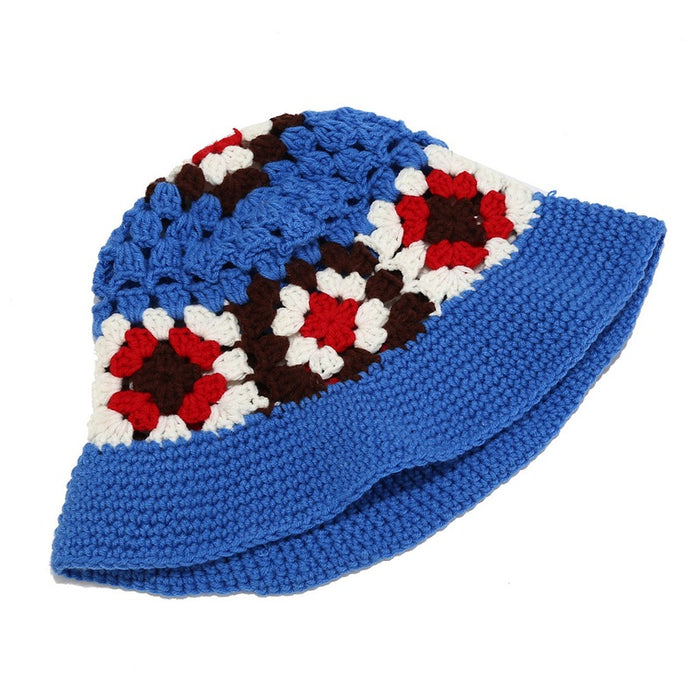 Chapeau de seau en gros laine en tricot de fleur de soleil