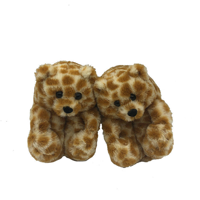 Wholesale teddy bear slippers children's teddy bear home slippers JDC-SP-BDL001