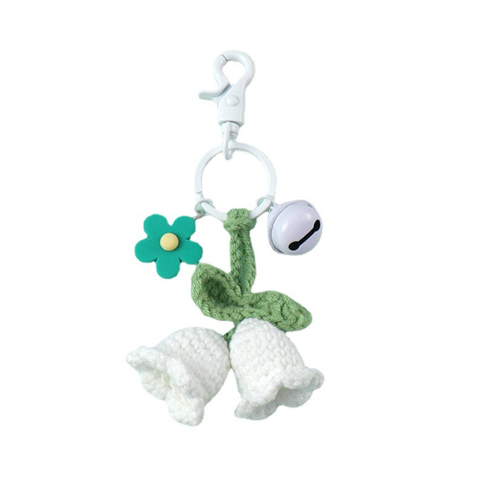 Wholesale bluebell wool knitted flower keychain JDC-KC-CYa007