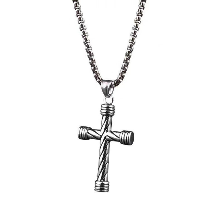 Wholesale Necklaces Alloy Trend Sweater Chain Cross Hip Hop MOQ≥2 JDC-NE-BaiYing005