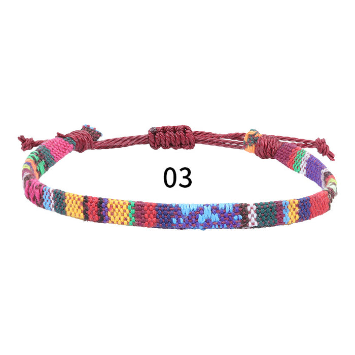 Jewelry WholesaleWholesale Nepalese wind wool linen woven fabric rainbow ankle bracelet JDC-AS-Yh001 Anklet 益烨 %variant_option1% %variant_option2% %variant_option3%  Factory Price JoyasDeChina Joyas De China