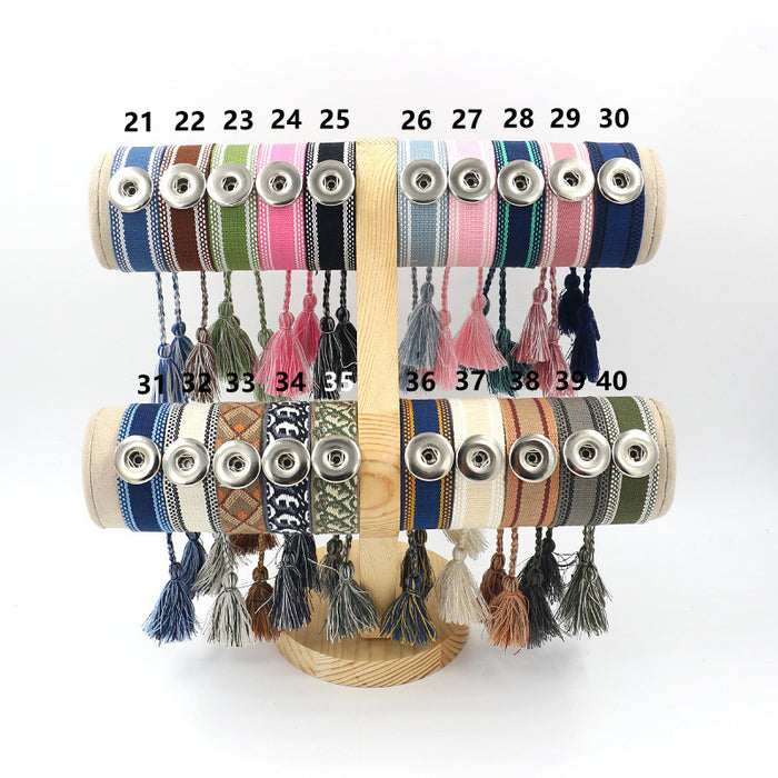 Wholesale Noosa national style DIY replaceable button Bracelet  MOQ≥2 JDC-BT-NaiC004