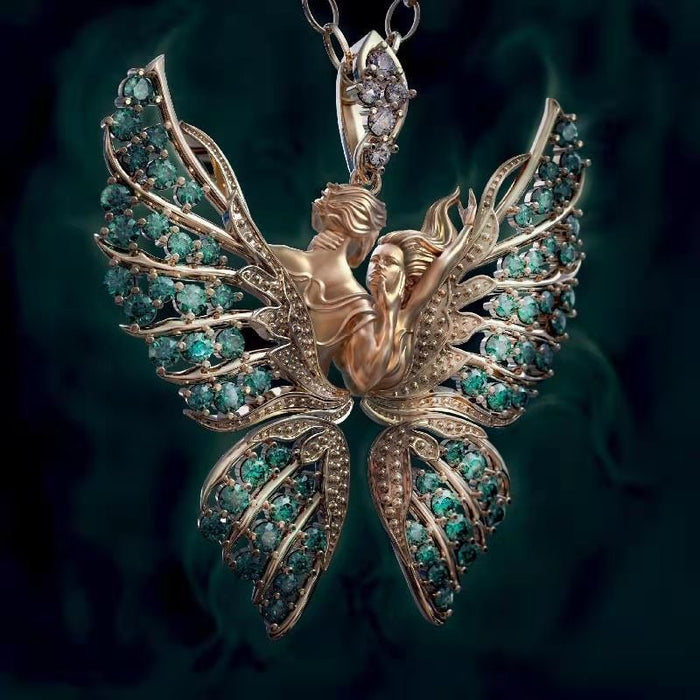 Collar de alas de mariposa de ángel al por mayor jdc-ne-zib027
