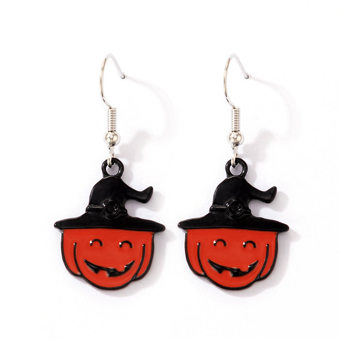 Wholesale Earrings Alloy Ceramic Halloween Scary Skull Earrings JDC-ES-MOM016