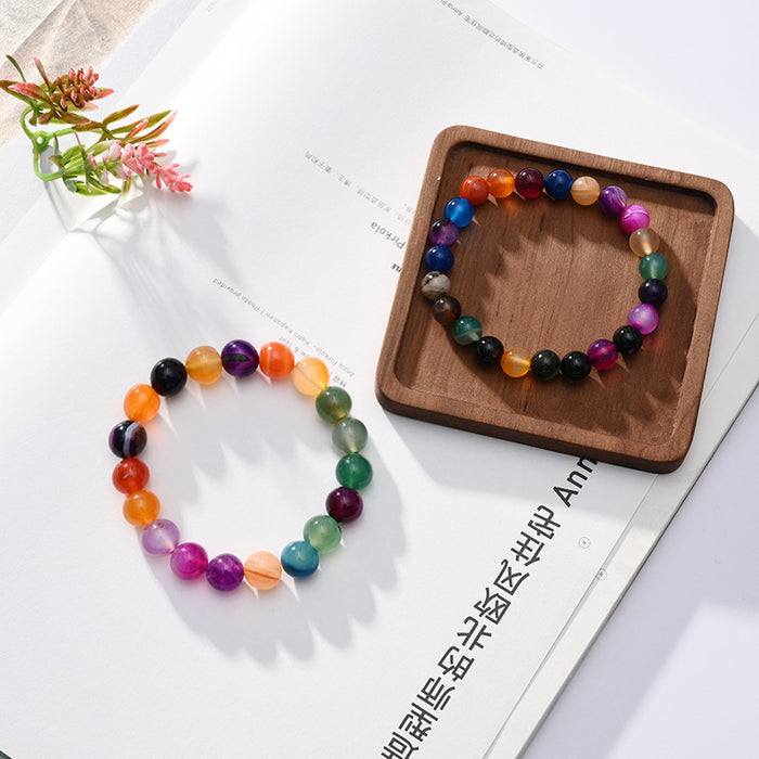 Wholesale Crystal Agate Color Mix and Match Beaded Couple Bracelet JDC-BT-YanH011
