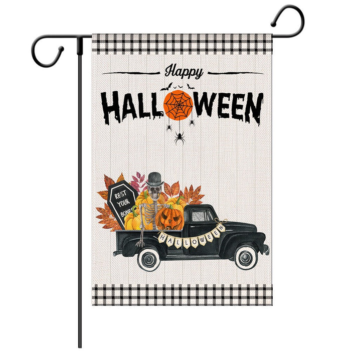 Wholesale Decorative Halloween Pattern Double Sided Printing Garden Flag JDC-DCN-Yiyang003